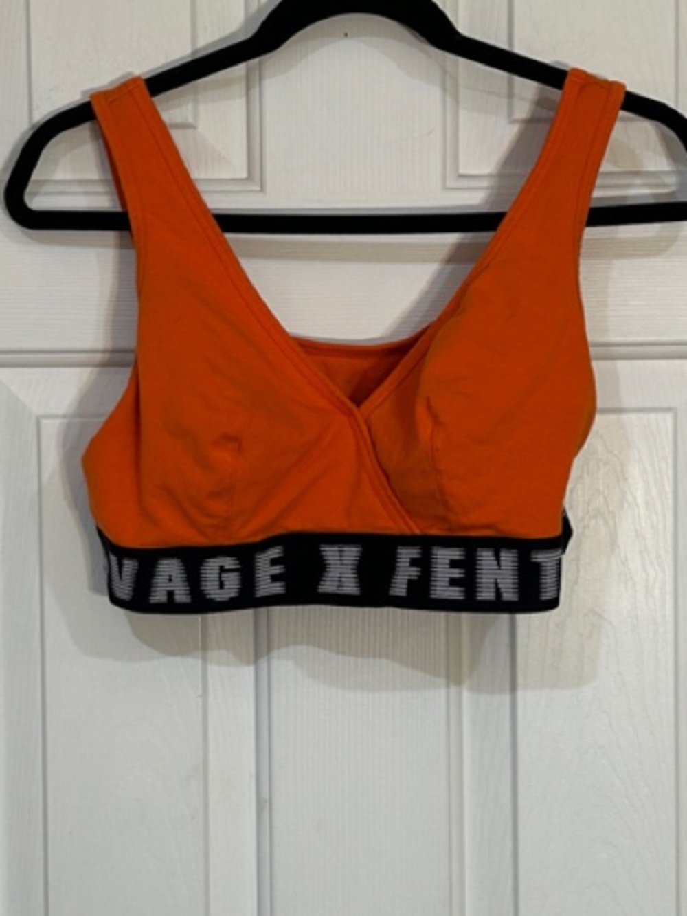 Savage X Fenty Bright Orange Cotton Bralette with Logo Band 1X